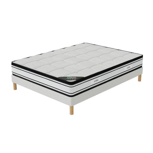 Ensemble Matelas Mousse Grand Confort + Sommier 140x190 Hauteur 22cm