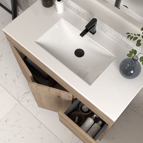 Meuble De Salle De Bain 70cm Simple Vasque Sans Miroir Avec Portes Et Tiroirs - Cambrian - Haro