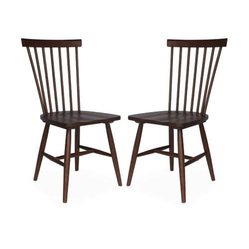 Lot De 2 Chaises Noyer à Barreaux En Bois D'hévéa. Romie. L 50.8 X P 44.2 X H 90cm.