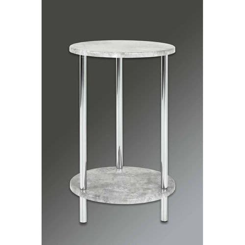 Table D'appoint Ronde Effet Béton "miguel" 50cm Gris