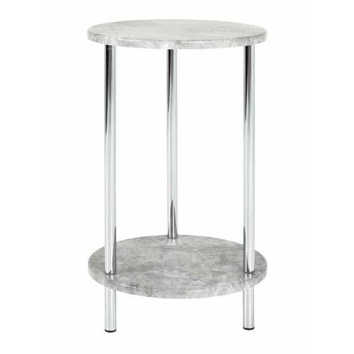 Table D'appoint Ronde Effet Béton "miguel" 50cm Gris