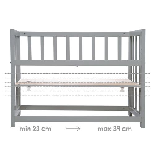 Berceau Cododo "Sternenzauber" 4en1 + Équipement – Gris/Blanc