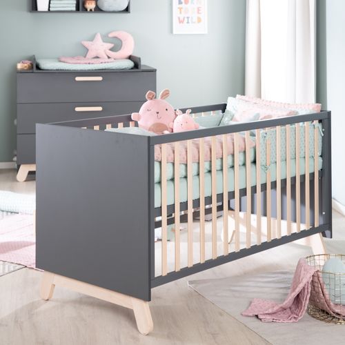 Lit Bébé Évolutif "Jara" - 70x140 - Convertible - Réglable En Hauteur