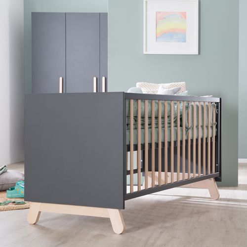 Lit Bébé Évolutif "Jara" - 70x140 - Convertible - Réglable En Hauteur