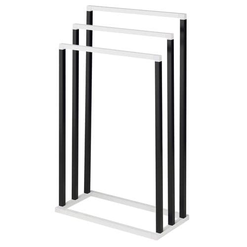 Porte-serviettes Kuno, En Métal Laqué Noir Et Blanc