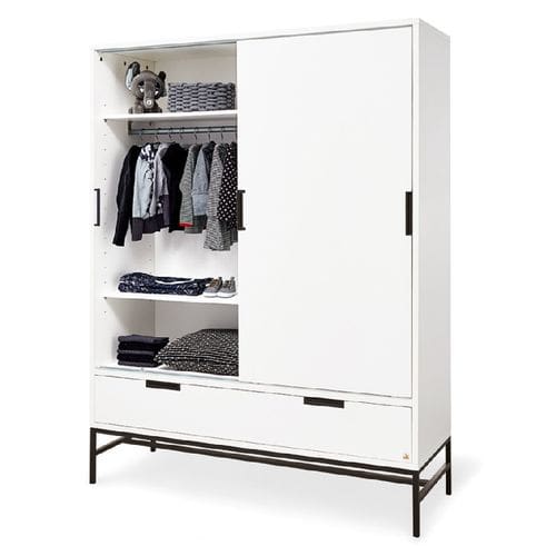 Armoire Steel Grande 2 Portes Coulissantes 5 Étagères