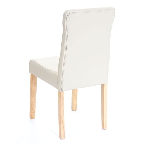 4x Chaise De Salle à Manger Hwc-e58, Fauteuil ~ Similicuir Crème, Pieds Clairs