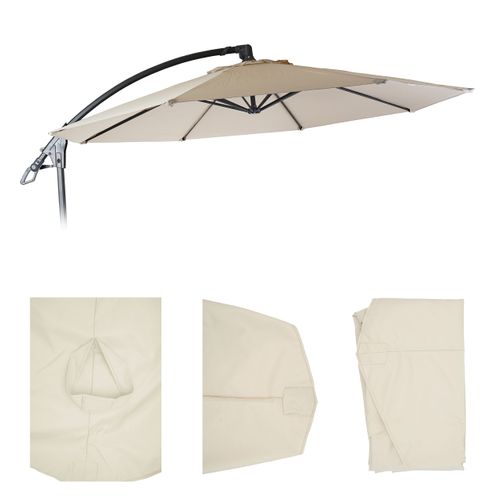 Revêtement De Rechange Pour Deluxe Parasol Hwc-d14 Ø 3m Crème Sans Flap