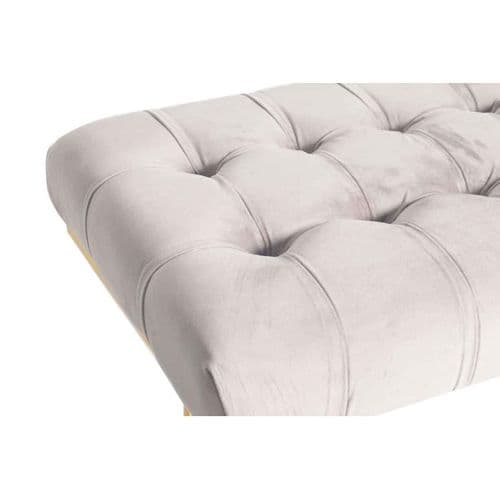 Banc Design En Velours "rare" 100cm Taupe et Or