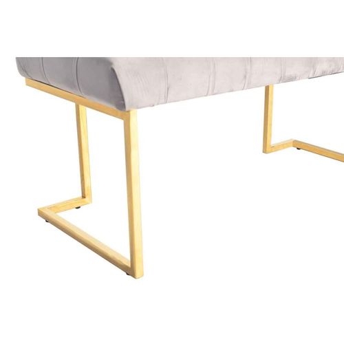 Banc Design En Velours "rare" 100cm Taupe et Or