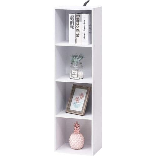 Meuble De Rangement.Bibliothèque Armoire. Etagère De Rangement. 30x24x106 cm. Blanc