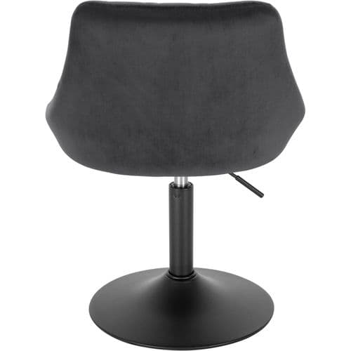 Lot De 2 Tabourets De Bar Siège Bien En Velours -hauteur Réglable Pieds En Métal-gris Foncé