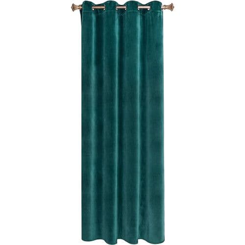 1 Pc Rideau Occultant En Velours Avec Oeillets 140x225cm Vert