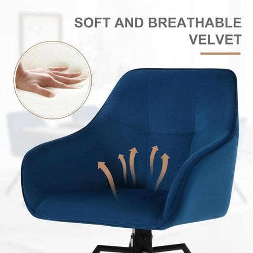 Lot De 4 Chaise Pivotante à 360°,chaise Salle à Manger Rembourrée,scandinave,en Velours,bleu