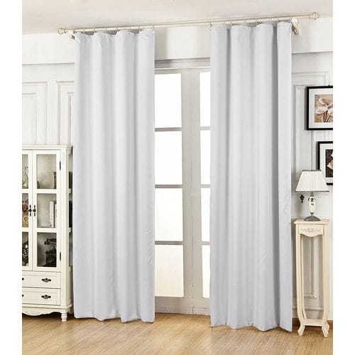 1pc Rideau Opaque Passe Tringle Rideau Occultant En Polyester 135x245cm.vh5868ws Gris Blanc