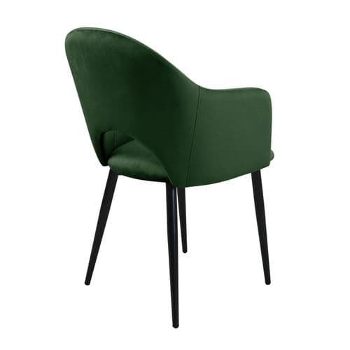 Lot De 2 Fauteuil De Table Hailey Avec Accoudoirs Vert En Métal (54 X 53 X 83 Cm)