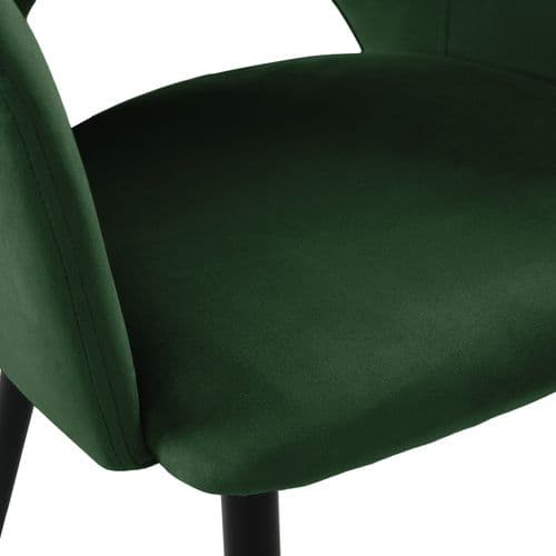 Lot De 2 Fauteuil De Table Hailey Avec Accoudoirs Vert En Métal (54 X 53 X 83 Cm)