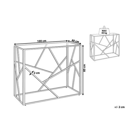 Table Console Dorée En Verre Orland