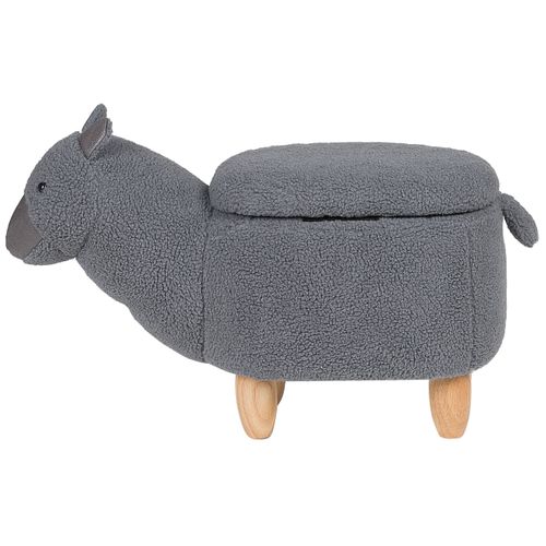 Tabouret Enfant En Tissu Peluche Gris Alpaca