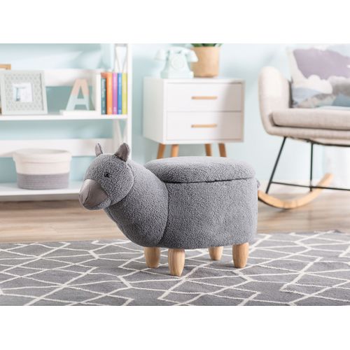 Tabouret Enfant En Tissu Peluche Gris Alpaca