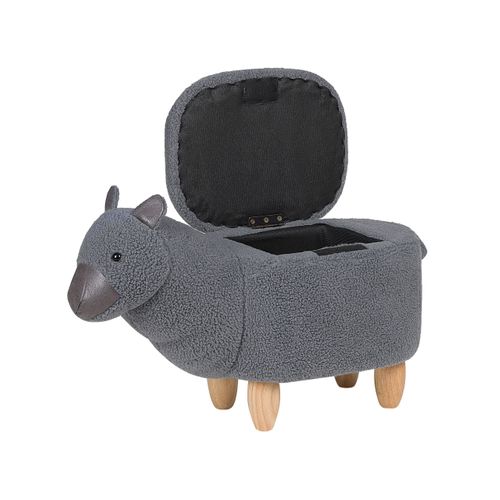 Tabouret Enfant En Tissu Peluche Gris Alpaca