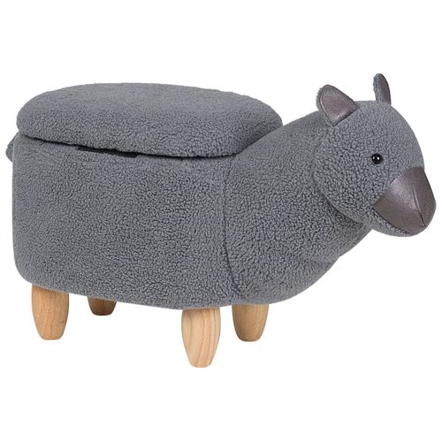 Tabouret Enfant En Tissu Peluche Gris Alpaca