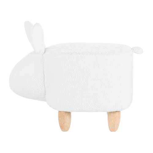 Tabouret Enfant En Tissue Peluche Blanc Bunny