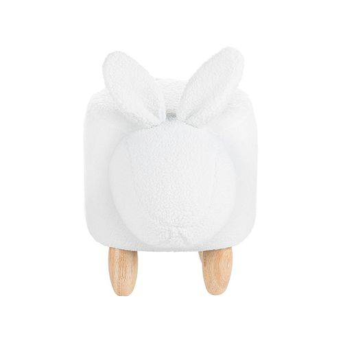 Tabouret Enfant En Tissue Peluche Blanc Bunny