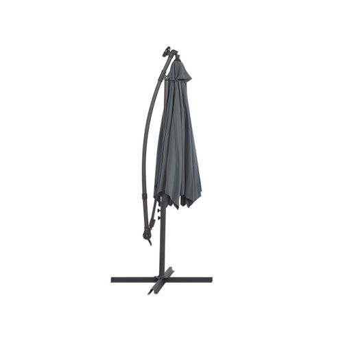 Parasol Déporté Gris Graphite Avec Éclairage LED D 285 Cm Corval