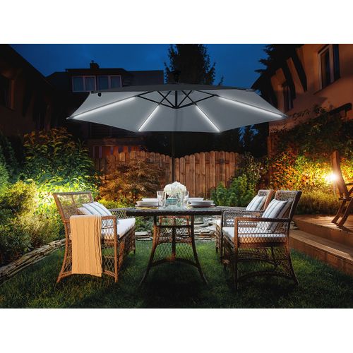 Parasol Déporté Gris Graphite Avec Éclairage LED D 285 Cm Corval