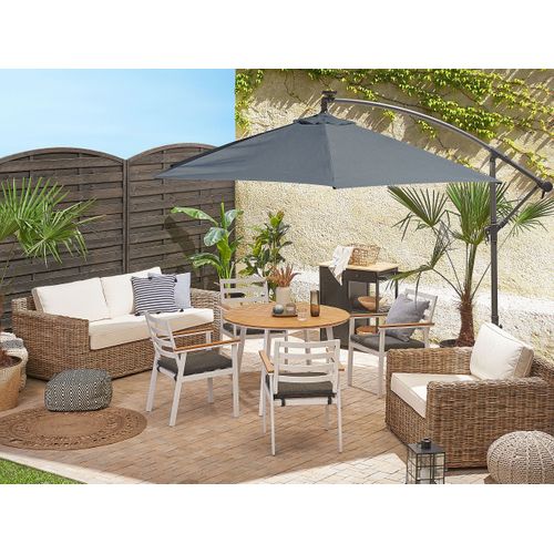 Parasol Déporté Gris Graphite Avec Éclairage LED D 285 Cm Corval