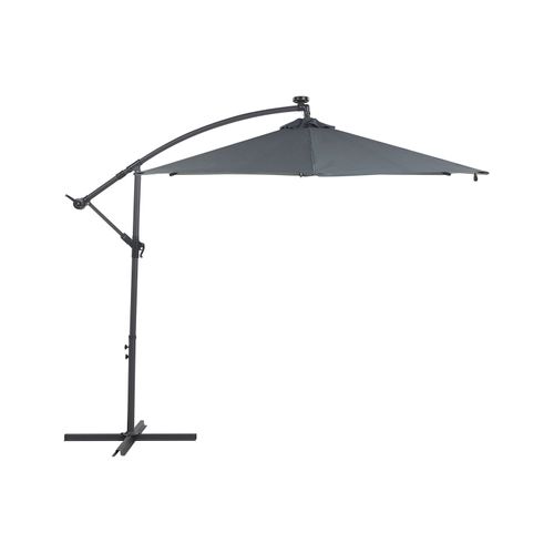 Parasol Déporté Gris Graphite Avec Éclairage LED D 285 Cm Corval