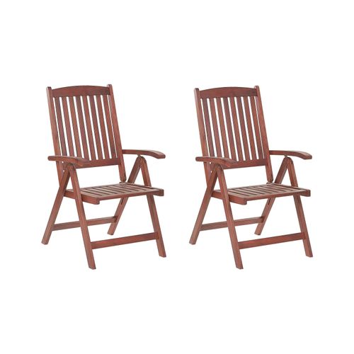 Chaise De Jardin Set De 2 Bois Bois Foncé Toscana