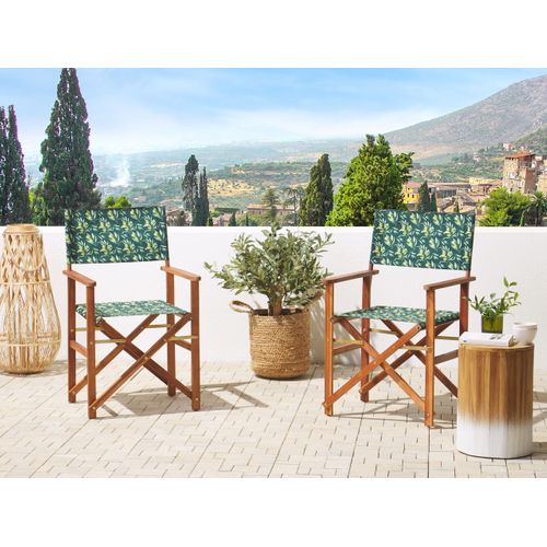 Chaise De Jardin Set De 2 Bois Vert Foncé Cine