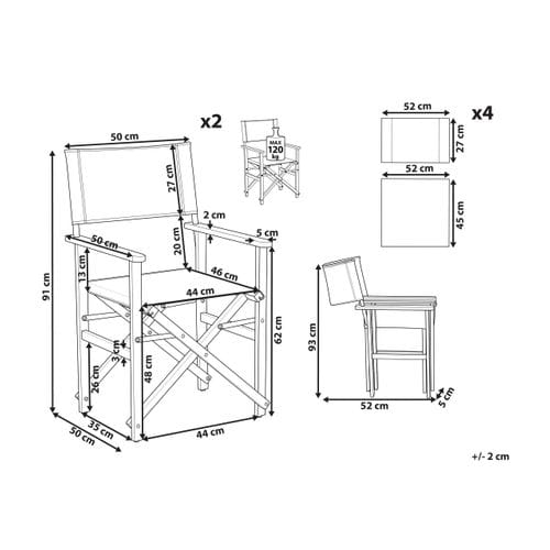 Chaise De Jardin Set De 2 Bois Vert Foncé Cine