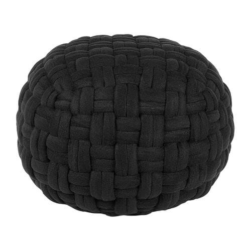 Pouf En Velours Noir 45 X 35 Cm Hopa