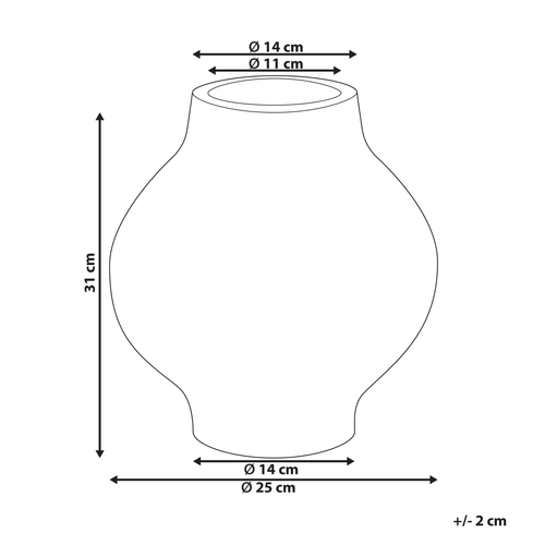 Terre Cuite Vase à Fleurs 31 Cm Gris Magan