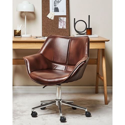 Chaise De Bureau En Pu Marron Newdale