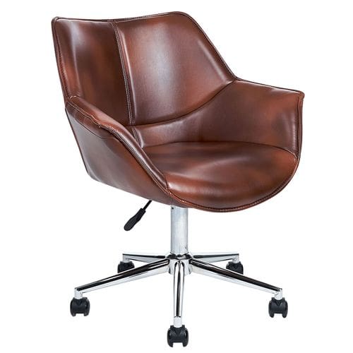 Chaise De Bureau En Pu Marron Newdale