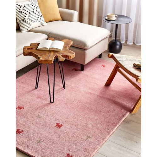 Tapis Gabbeh En Laine 140 X 200 Cm Rose Yulafi