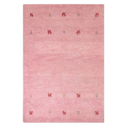 Tapis Gabbeh En Laine 140 X 200 Cm Rose Yulafi