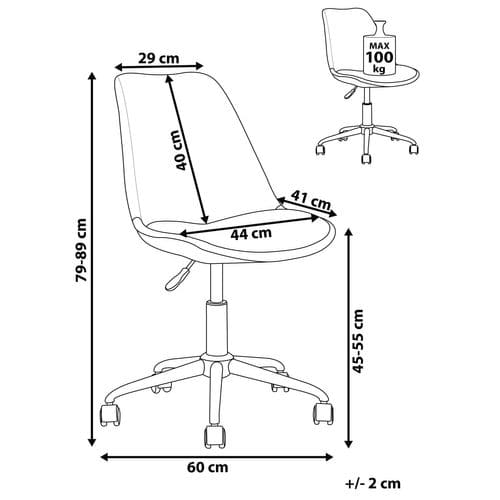 Chaise De Bureau Tissu Gris Graphite Dakota