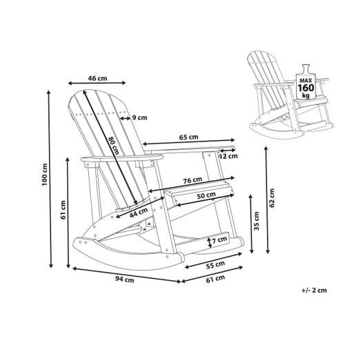 Chaise De Jardin Bois D'ingénierie Gris Clair Adirondack