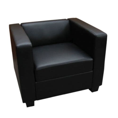 Fauteuil Club / Lounge Lille, 86x75x70 cm, Simili-cuir, Noir