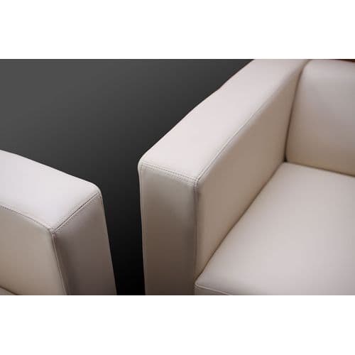 Fauteuil Club / Lounge Lille, 86x75x70 cm, Simili-cuir, Noir