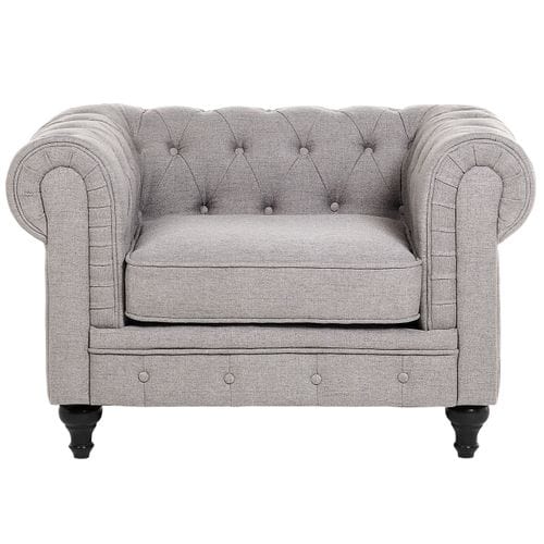 Fauteuil Gris Clair Chesterfield