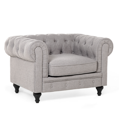 Fauteuil Gris Clair Chesterfield