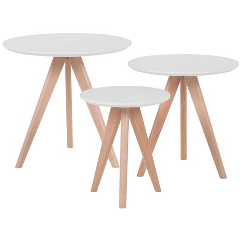 Lot De 3 Tables Appoint Blanches Vegas