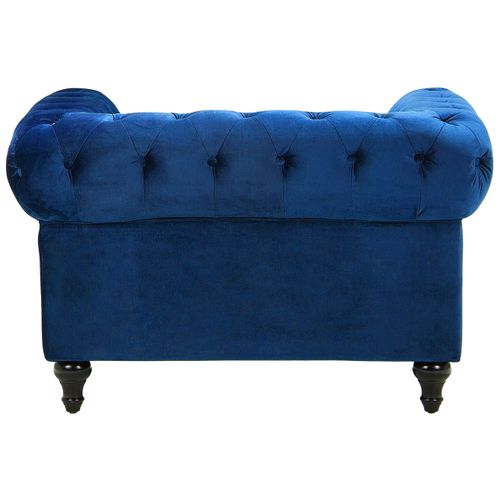 Velours Fauteuil Bleu Marine Chesterfield