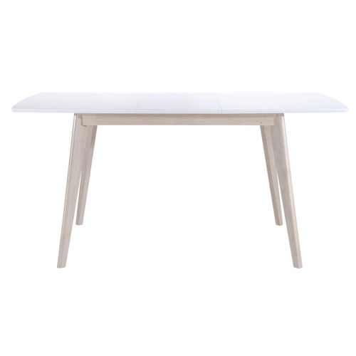 Table extensible L120-160 cm MALENA scandinave bois et blanc